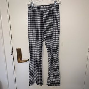Black and white checkered flare pants from Urban